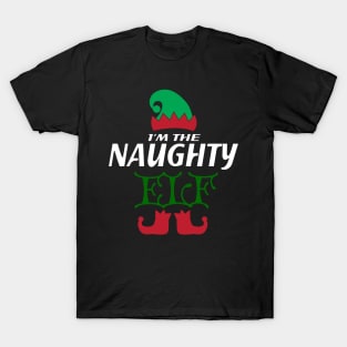 I'm the naughty elf Christmas Family Design T-Shirt